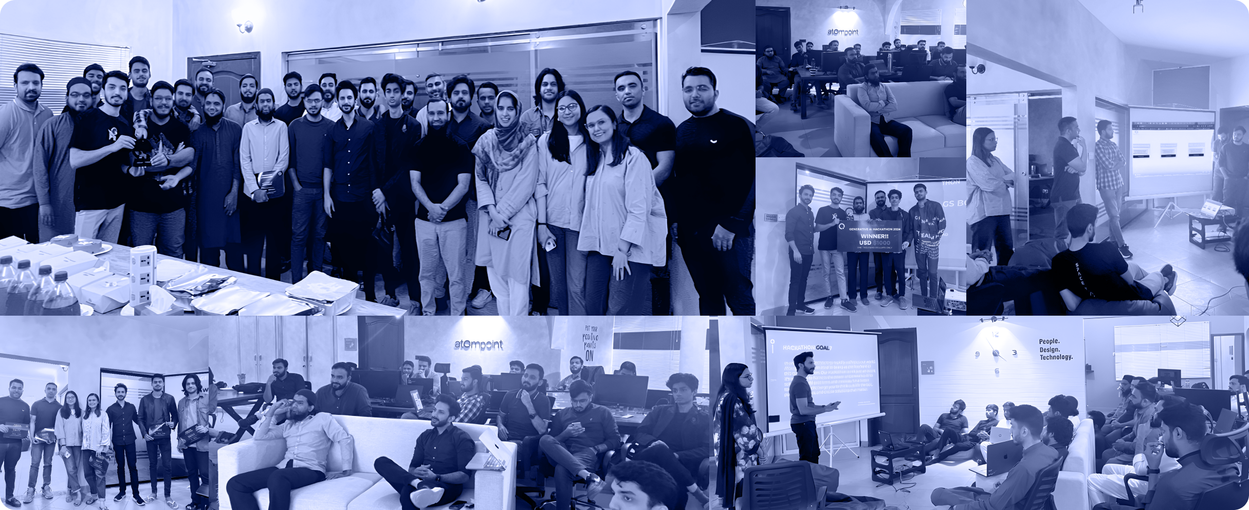 Hackathon teams at work